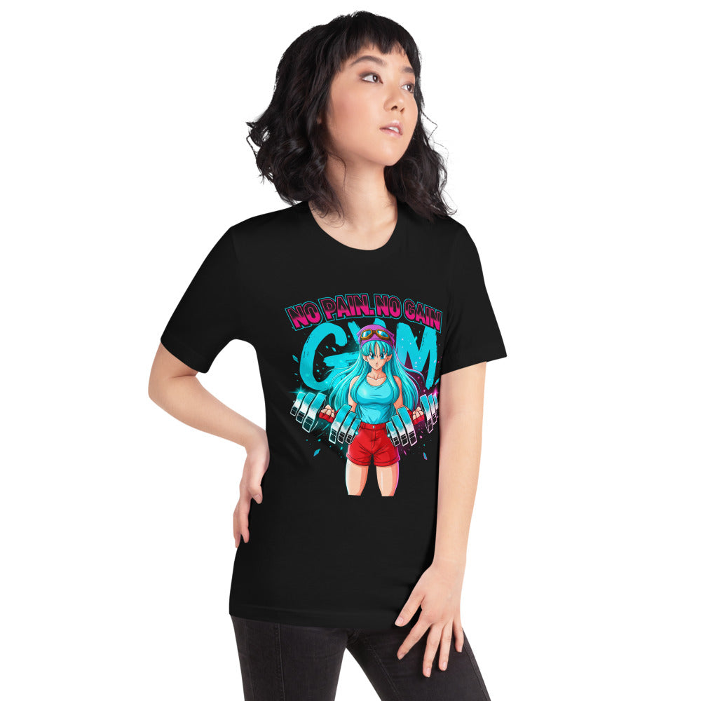 Playera Dragon Ball Bulma No Pain No Gain - Modelo femenina