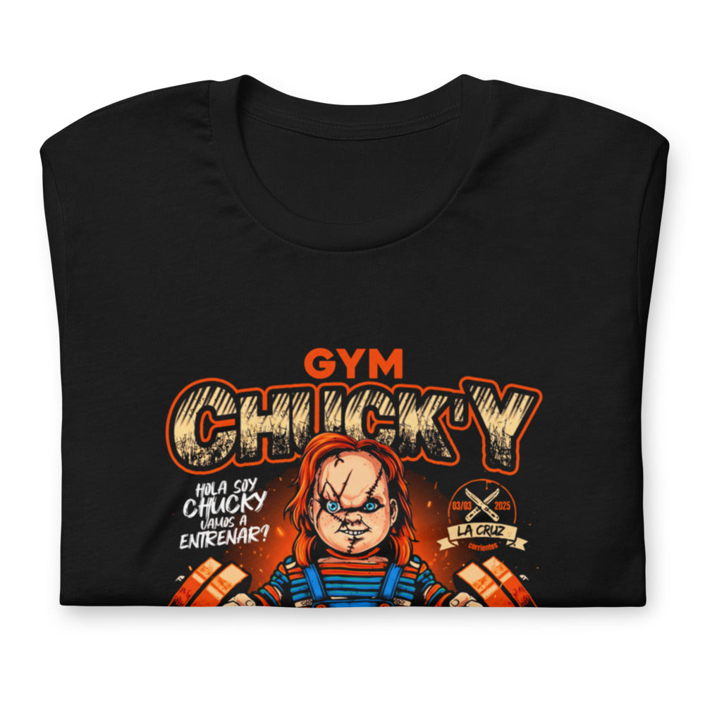 Playera Hola Soy Chucky Vamos A Entrenar - Doblado