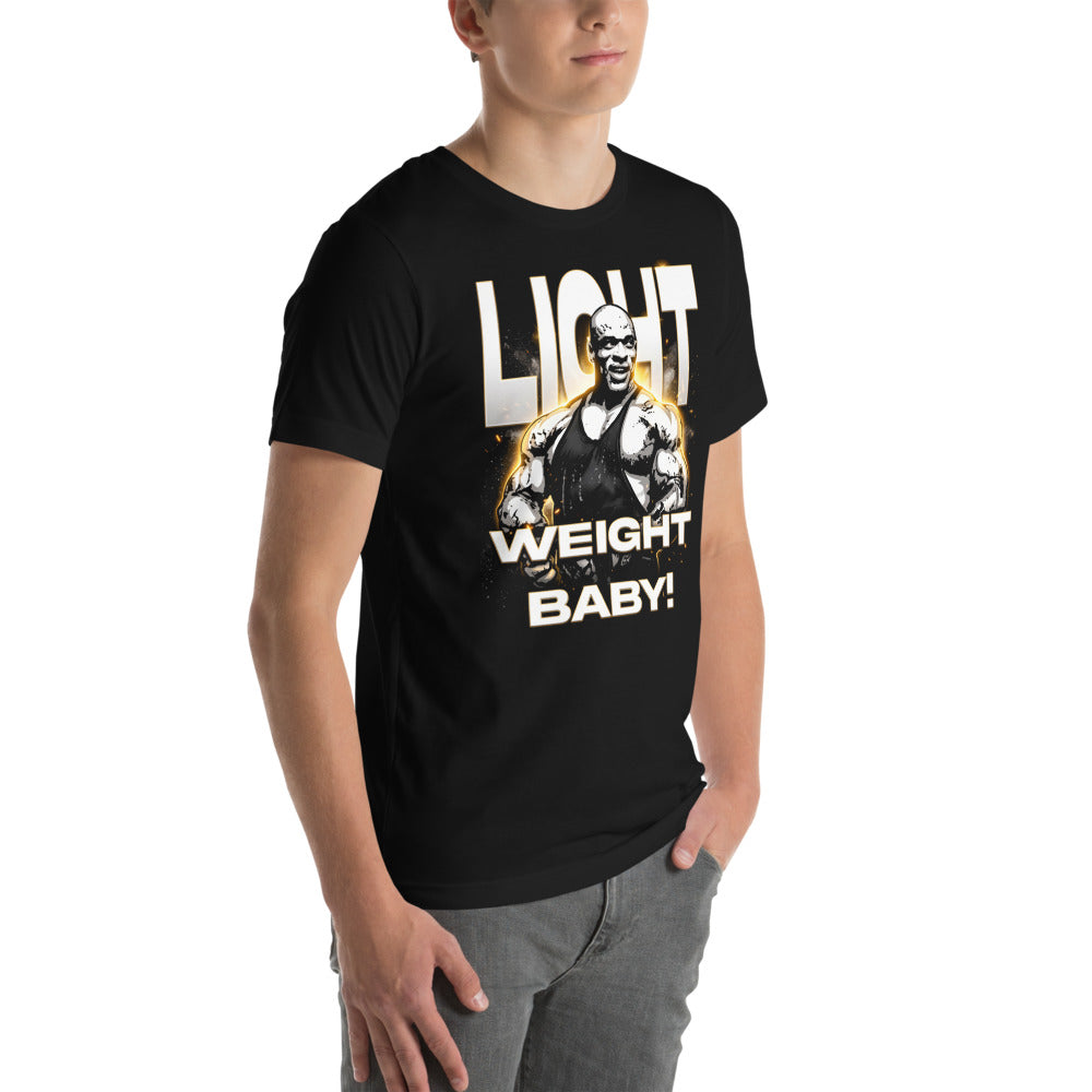 Playera Light Weight Baby Gym Bodybuilder - Modelo masculino lateral