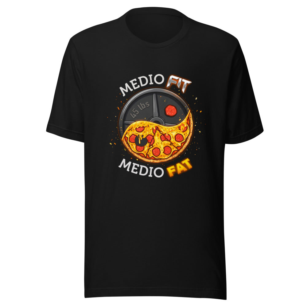 Playera Medio Fit Medio Fat Pizza Weight Plate - Frente grande