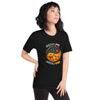 Playera Medio Fit Medio Fat Pizza Weight Plate - Modelo femenina