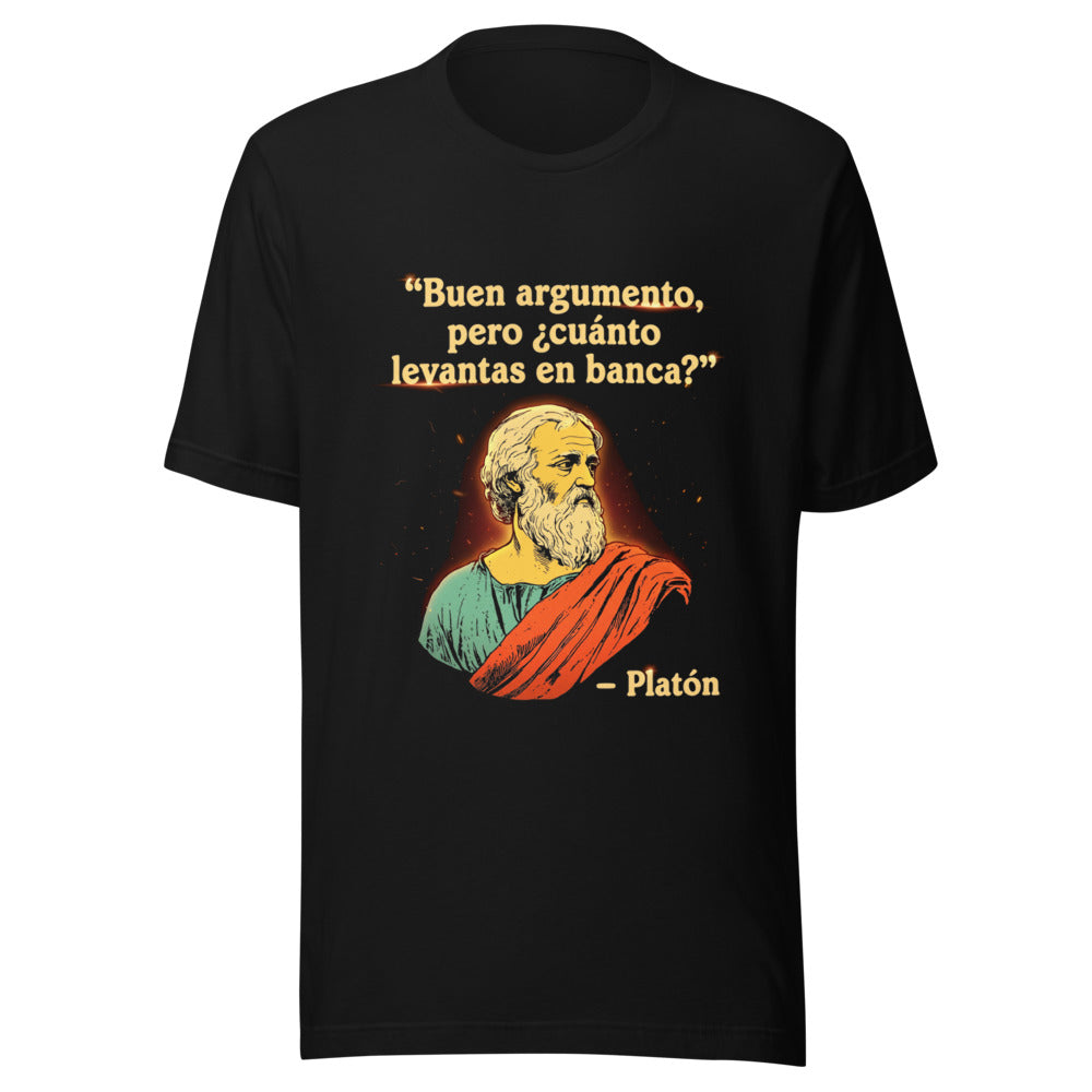 Playera Platón Cuánto Levantas En Banca - Frente grande