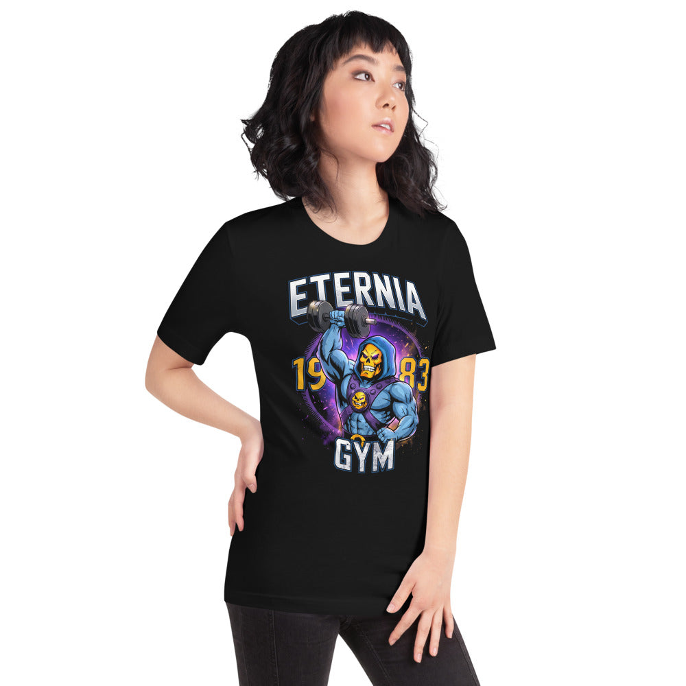 Playera Skeletor Eternia Gym 1983 Raised Dumbbell - Modelo femenina