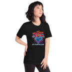 Playera Skeletor Synthwave All Pain No Gain - Modelo femenina