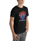 Playera Skeletor Synthwave All Pain No Gain - Modelo masculino lateral