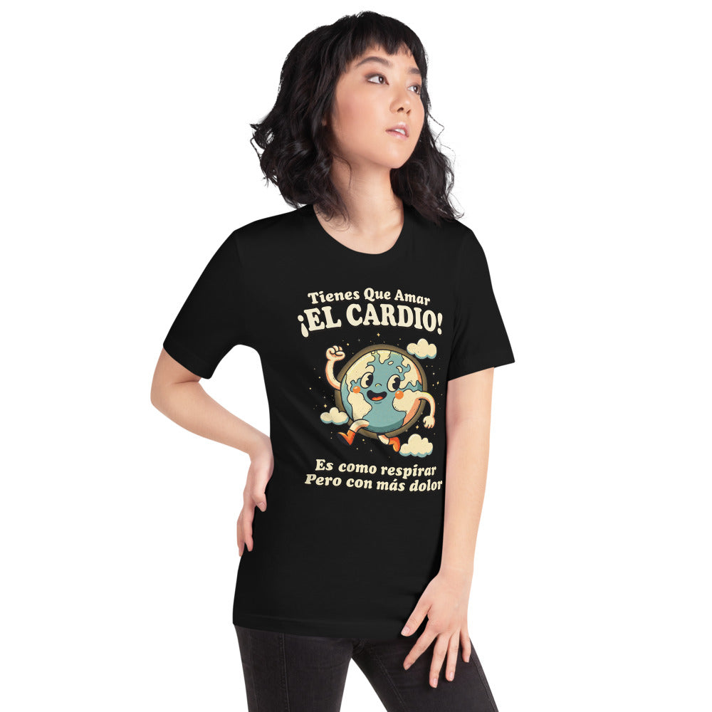 Playera Tienes Que Amar El Cardio Planeta Tierra - Modelo femenina