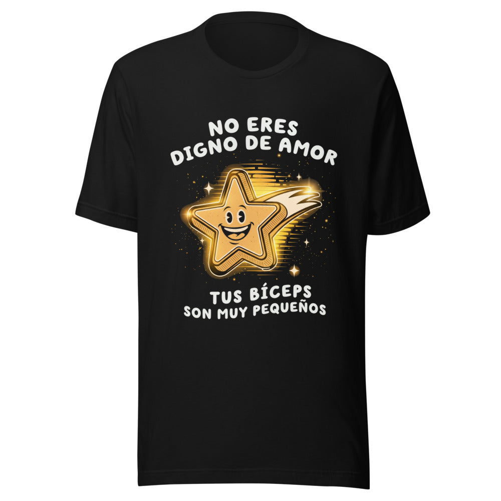 Playera Tus Bíceps Son Muy Pequeños Estrella Fugaz - Frente grande