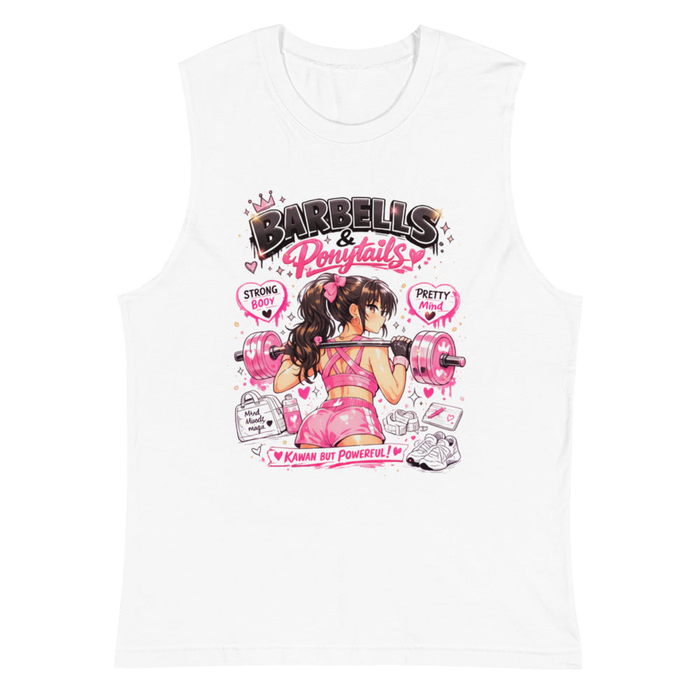 Sin Mangas Barbells And Ponytails Kawaii Gym - Plano