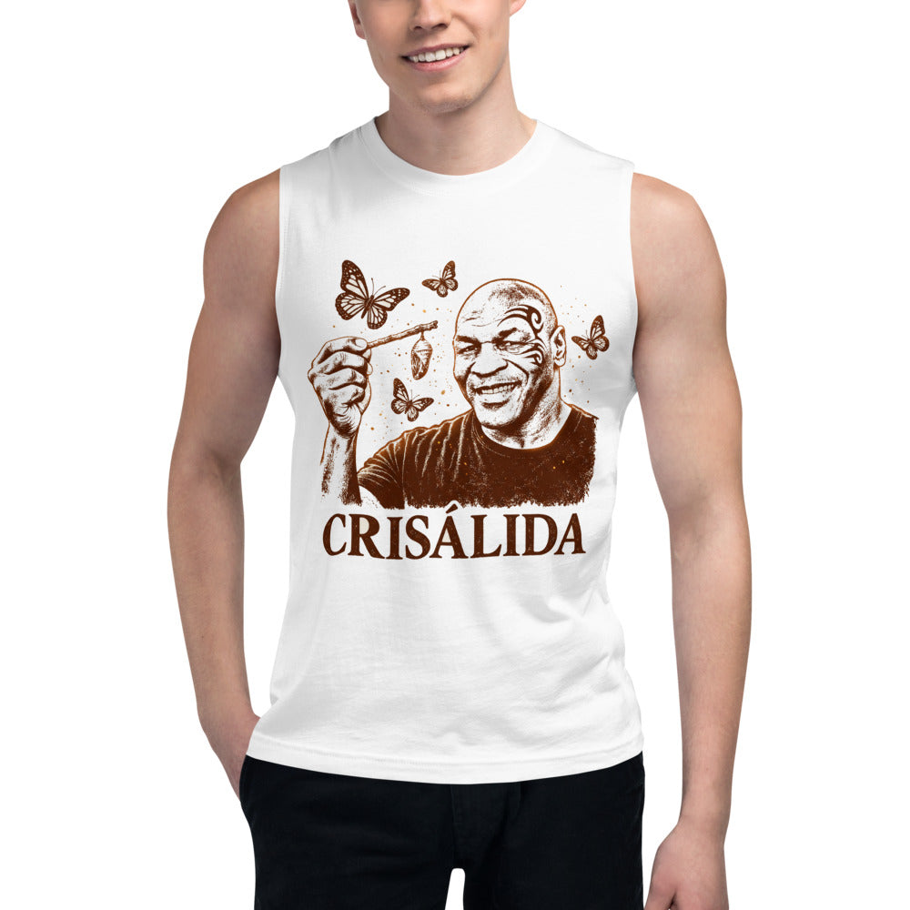 Sin Mangas Crisálida Hombre Tatuaje Tribal Mariposas Sepia - Modelo masculino