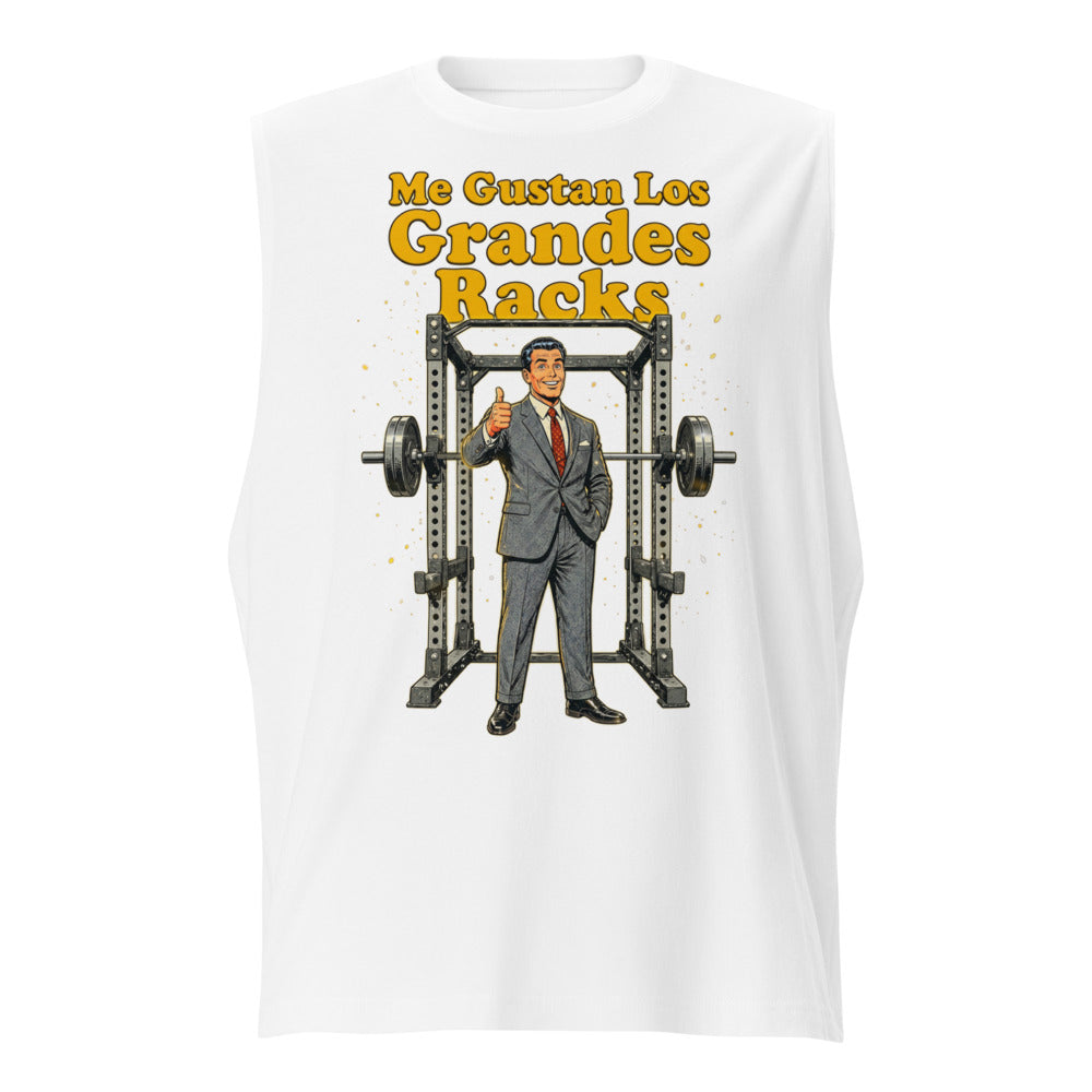 Sin Mangas Pulgar Arriba Power Rack Traje Gris - Frente