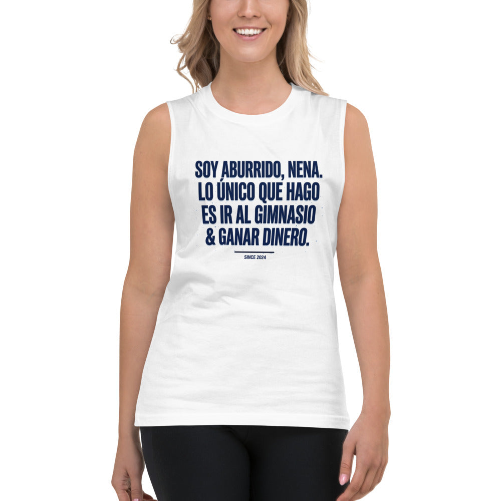 Sin Mangas Soy Aburrido Nena Gimnasio Y Dinero - Modelo femenina