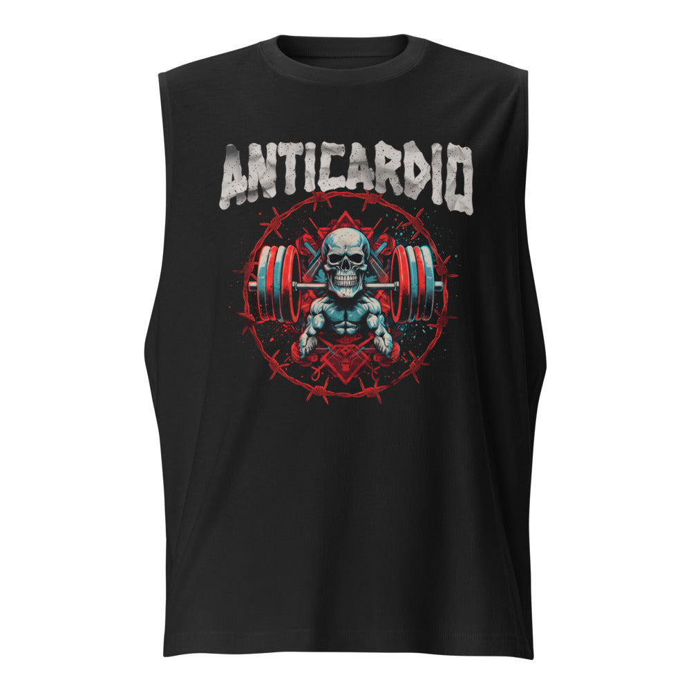 Sin Mangas Anticardio Calavera Barra Alambre De Púas - Frente