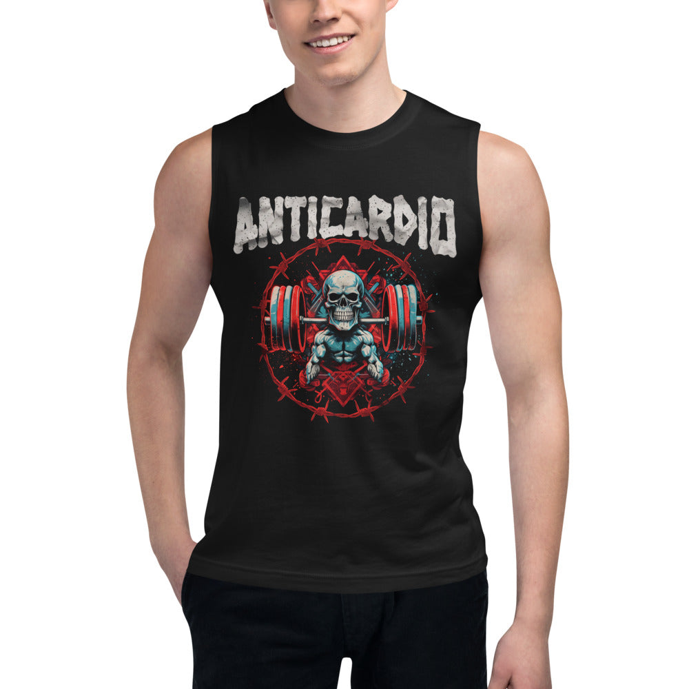 Sin Mangas Anticardio Calavera Barra Alambre De Púas - Modelo masculino