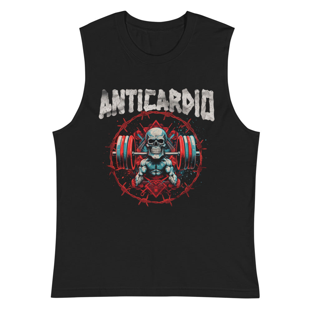 Sin Mangas Anticardio Calavera Barra Alambre De Púas - Plano