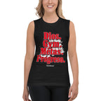 Sin Mangas Dios Gym Metas Progreso Letras Rojas - Modelo femenina