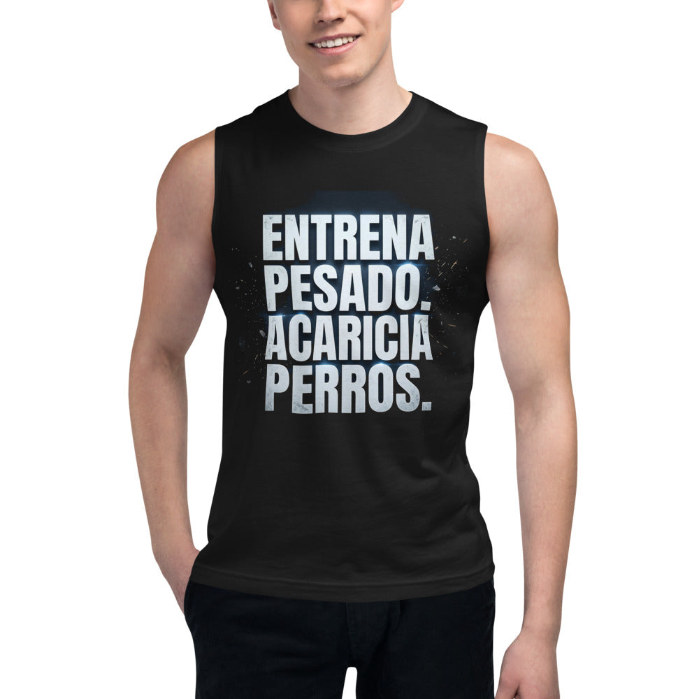 Sin Mangas Entrena Pesado Acaricia Perros - Modelo masculino