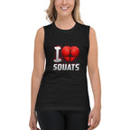 Sin Mangas I Love Squats Gym Humor - Modelo femenina