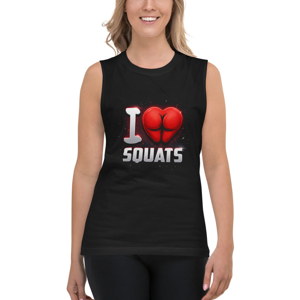 Sin Mangas I Love Squats Gym Humor - Modelo femenina