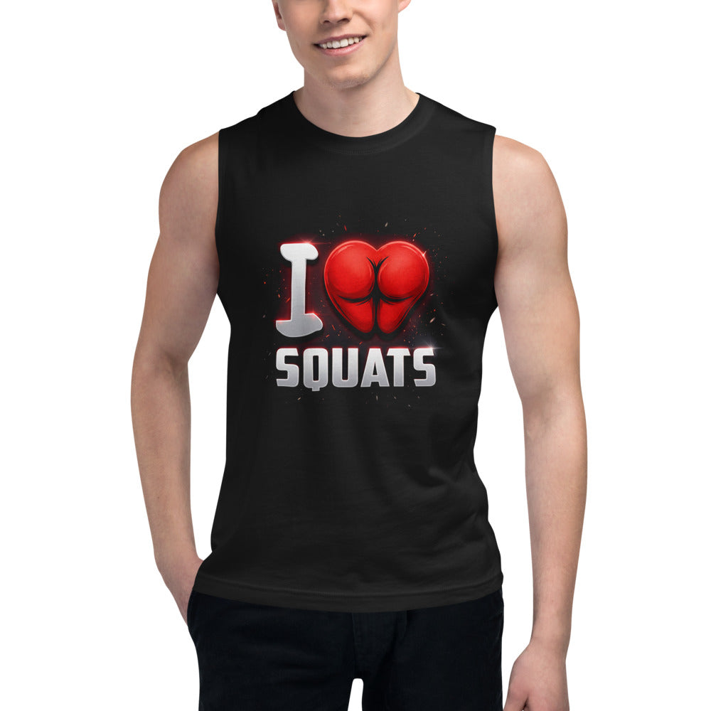 Sin Mangas I Love Squats Gym Humor - Modelo masculino