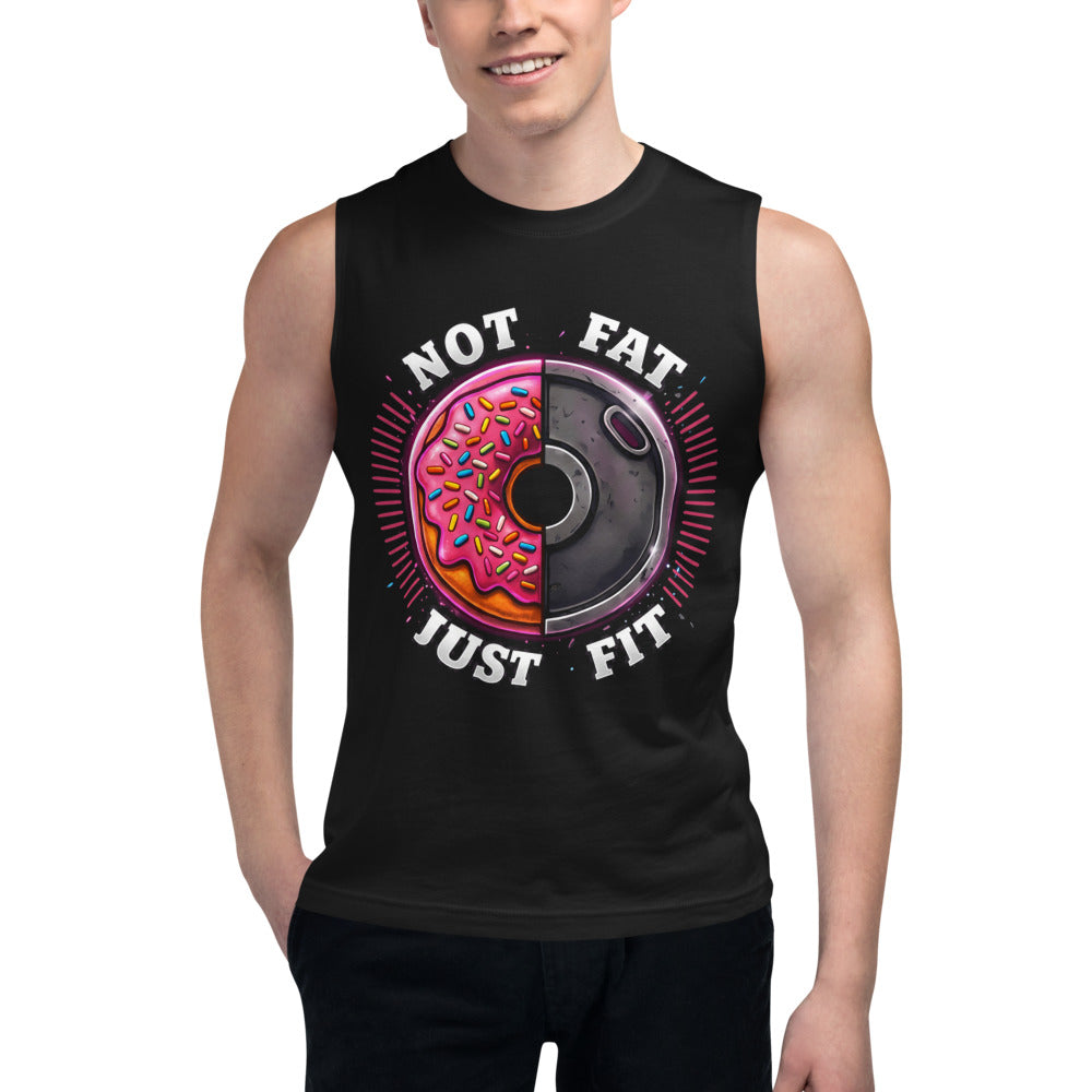 Sin Mangas Not Fat Just Fit Donut Plate - Modelo masculino