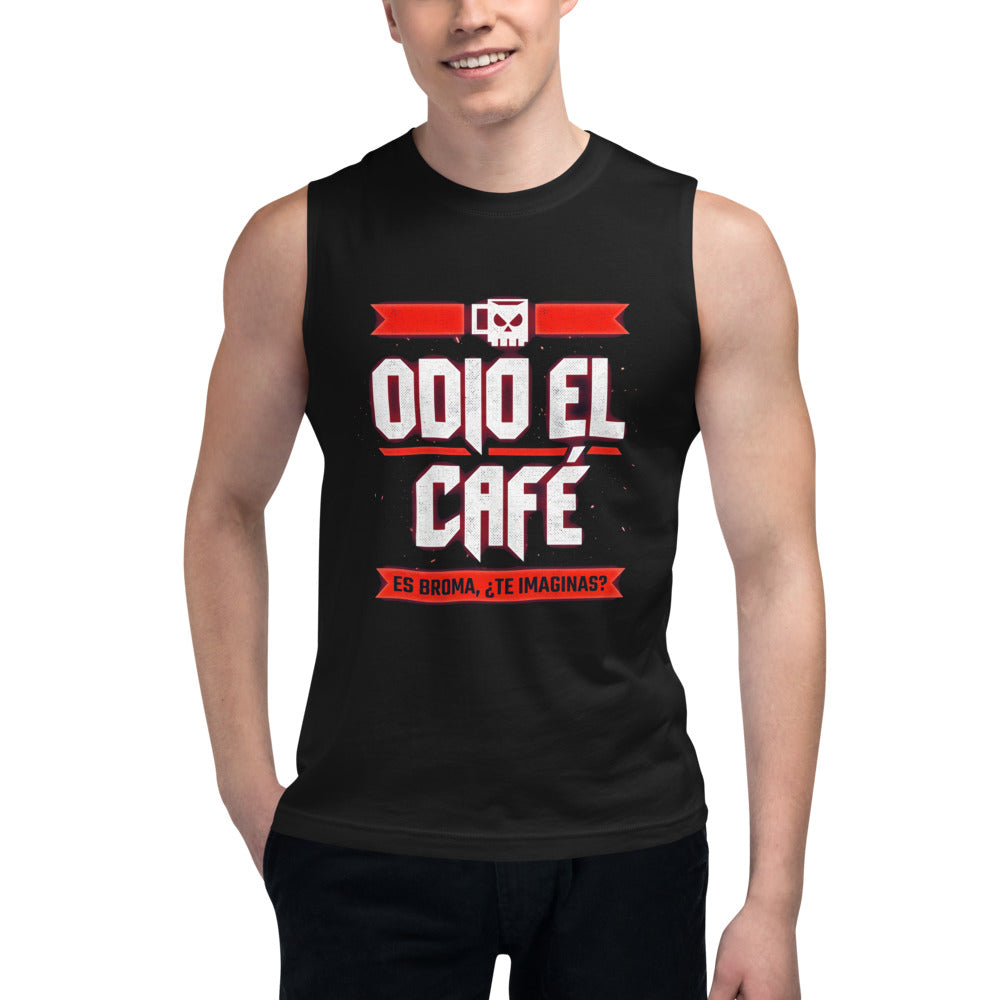 Sin Mangas Odio El Café Es Broma ¿Te Imaginas? - Modelo masculino