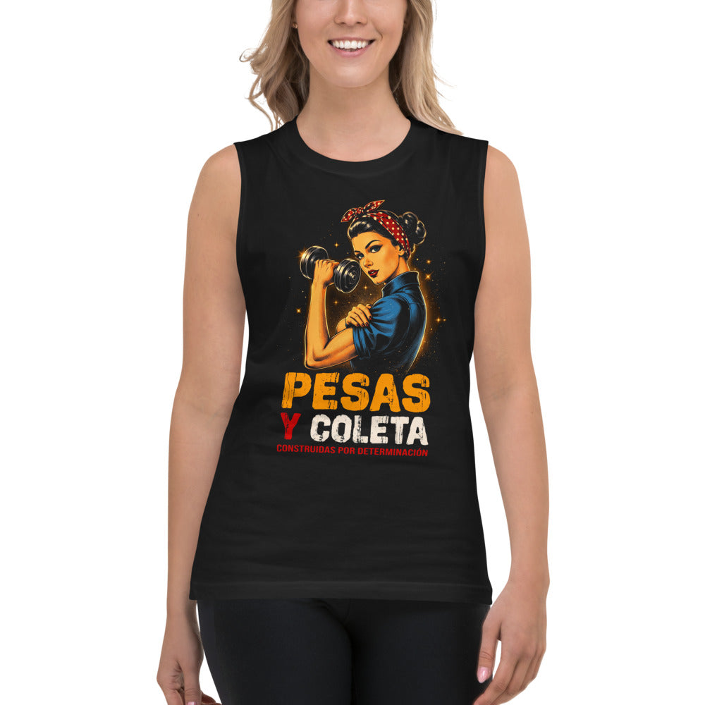 Sin Mangas Pesas Y Coleta Construidas Por Determinación - Modelo femenina