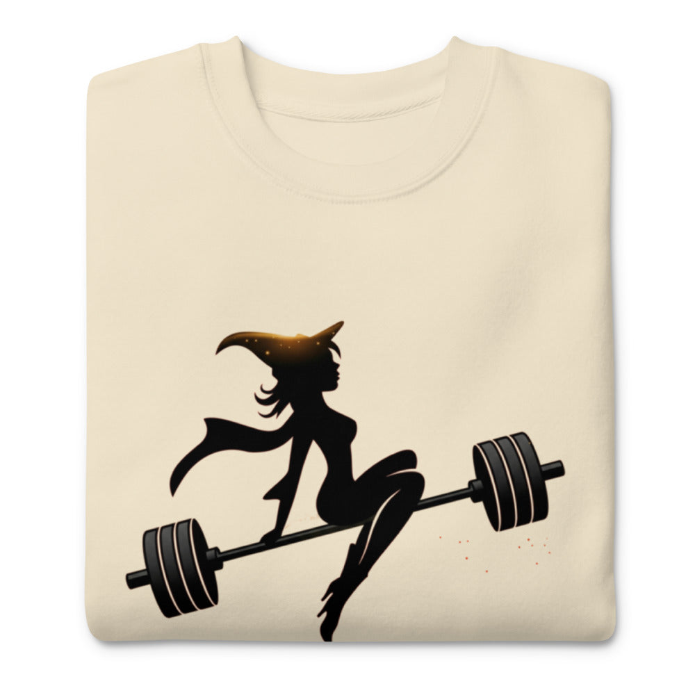 Suéter Off To The Gym Witch Barbell - Doblado