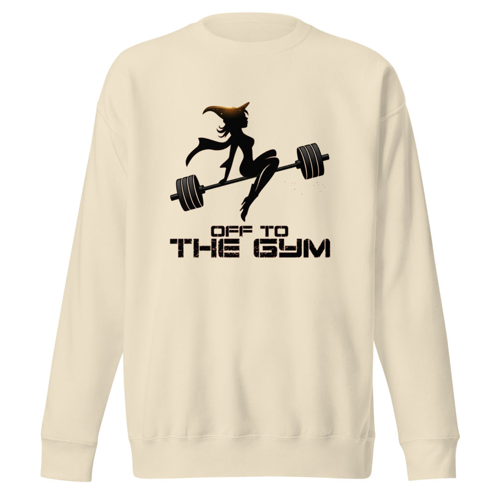Suéter Off To The Gym Witch Barbell - Frente