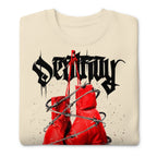 Suéter Red Boxing Gloves Barbed Wire Blackletter - Doblado