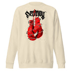 Suéter Red Boxing Gloves Barbed Wire Blackletter - Frente