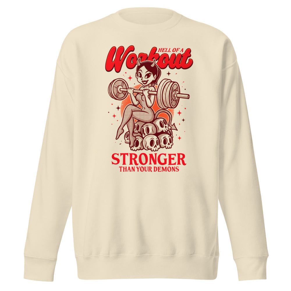Suéter Stronger Than Your Demons Devil Girl Barbell - Frente