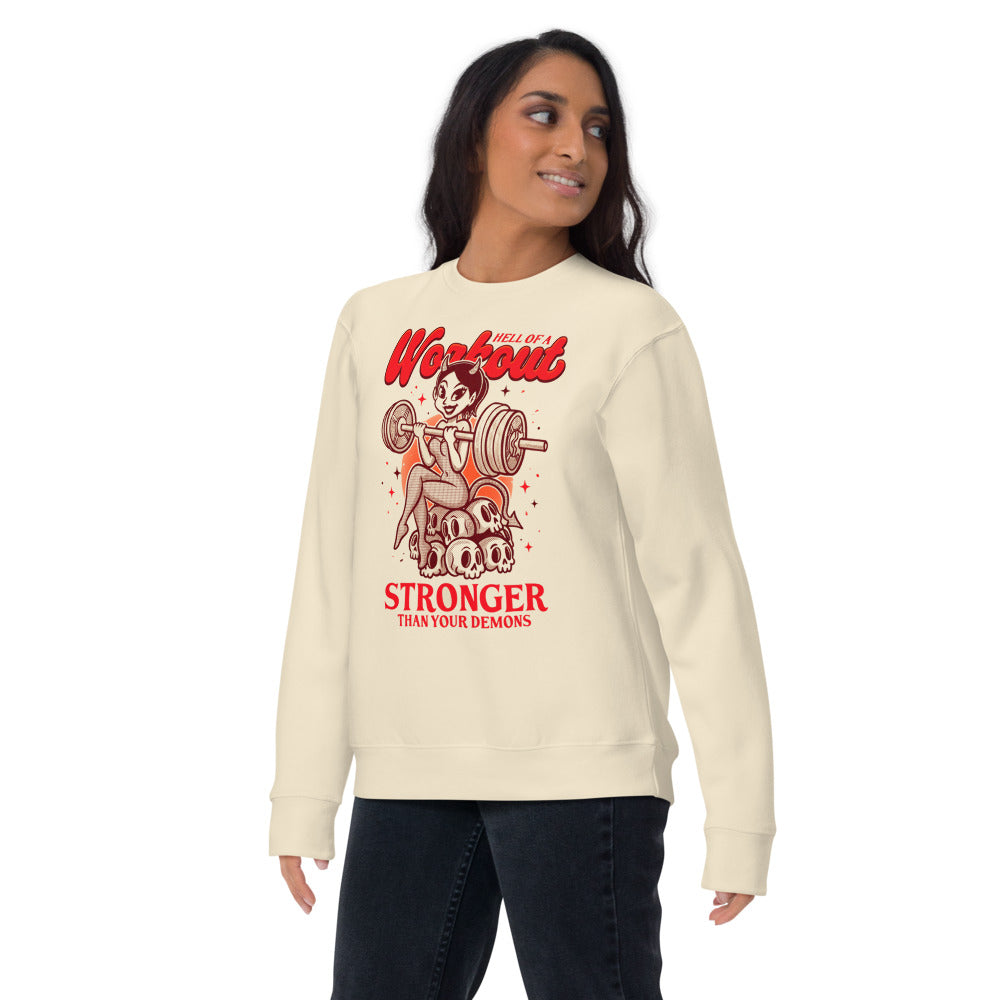 Suéter Stronger Than Your Demons Devil Girl Barbell - Lifestyle mujer