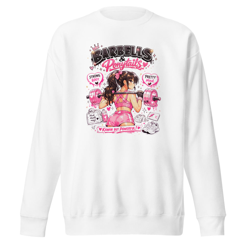 Suéter Barbells And Ponytails Kawaii Gym - Frente
