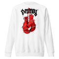 Suéter Red Boxing Gloves Barbed Wire Blackletter - Frente