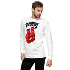Suéter Red Boxing Gloves Barbed Wire Blackletter - Lateral izquierdo