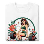 Suéter Stronger Every Day Retro Barbell Roses - Doblado