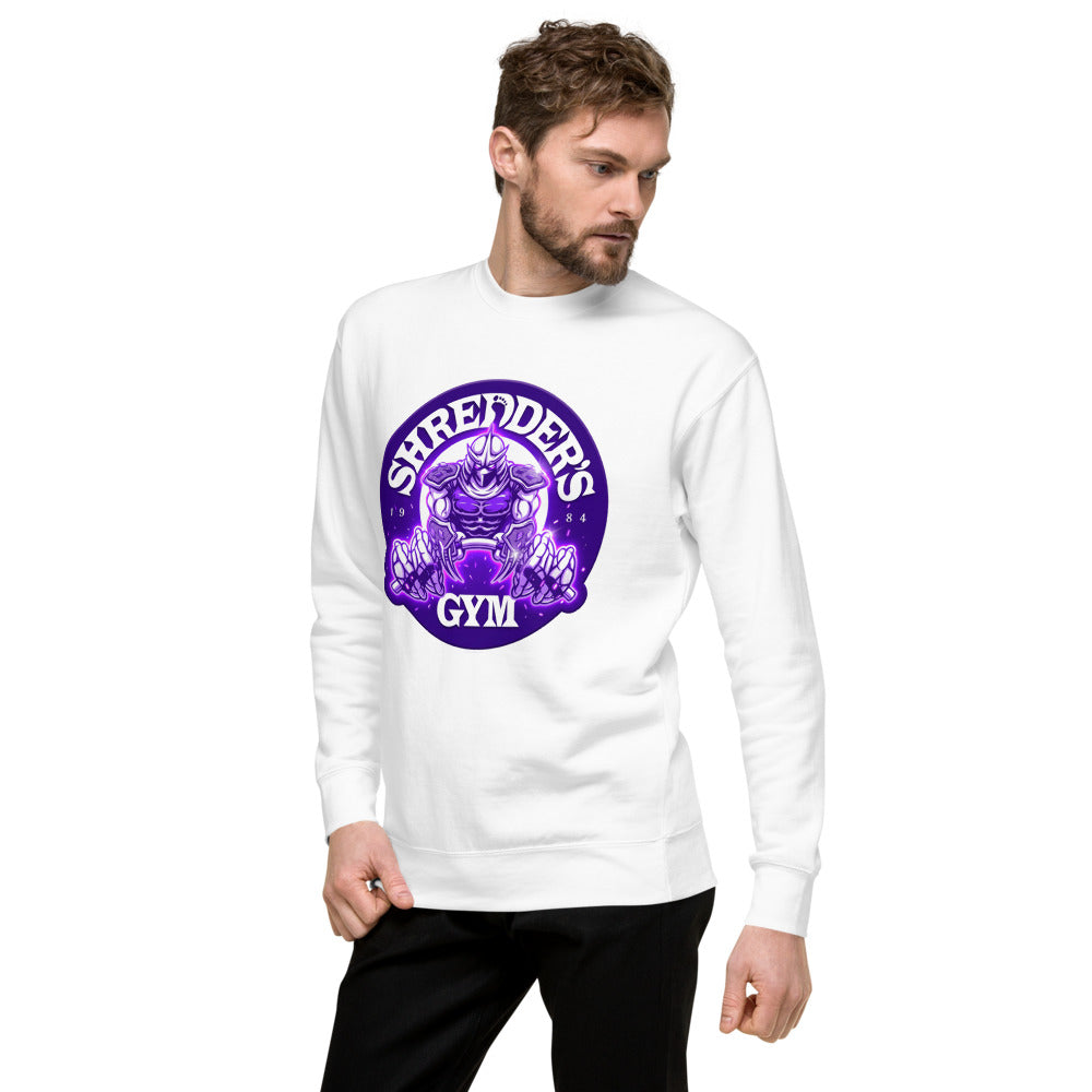 Suéter TMNT Shredder's Gym 1984 Purple Emblem - Lateral izquierdo
