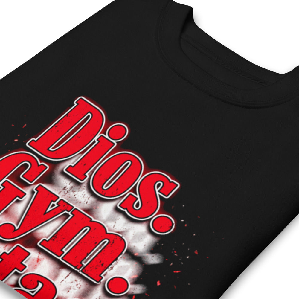 Suéter Dios Gym Metas Progreso Letras Rojas - Doblado zoom