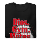 Suéter Dios Gym Metas Progreso Letras Rojas - Doblado