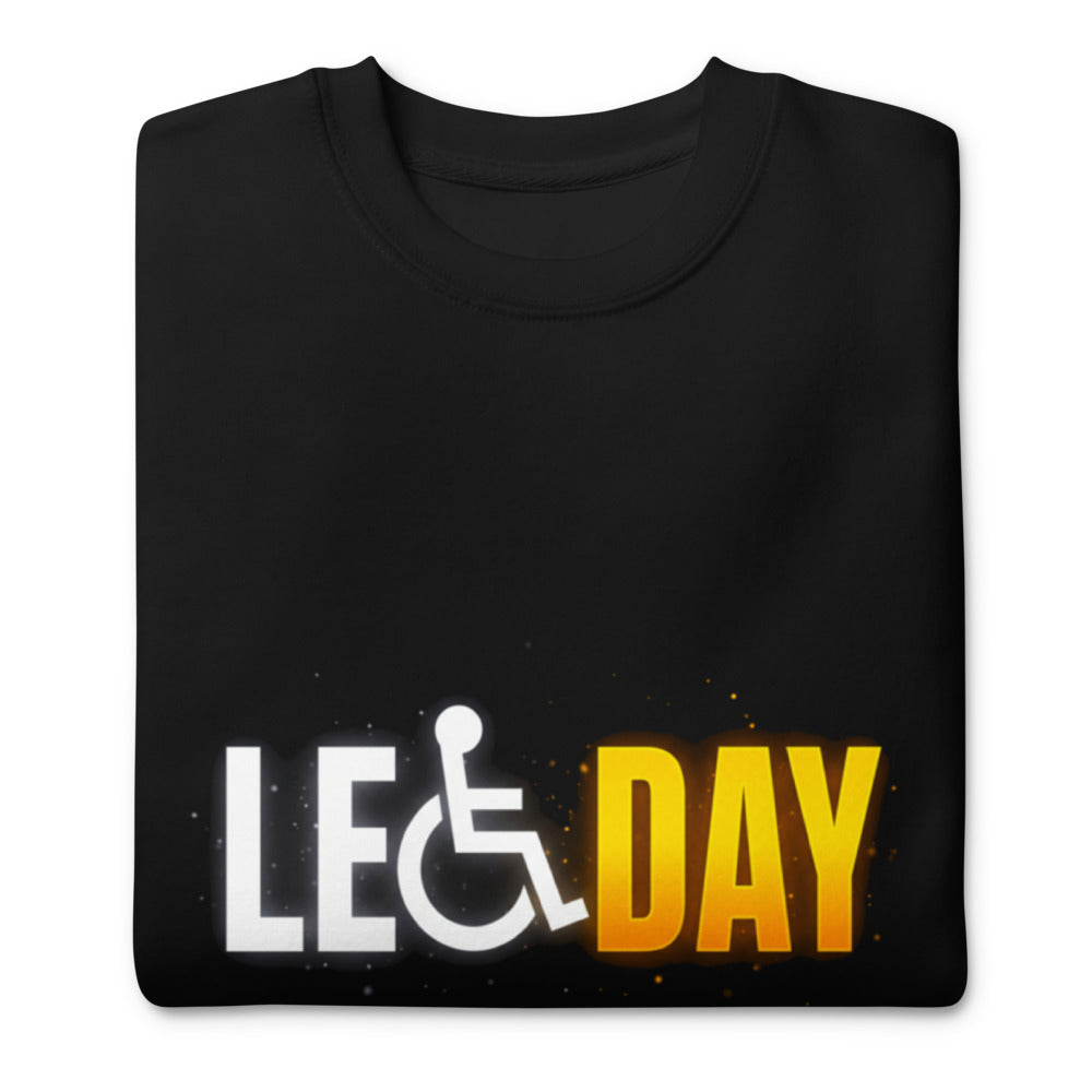 Suéter Leg Day Access Symbol Gym Humor - Doblado