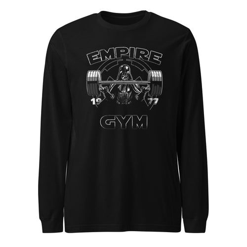 Darth Vader Empire Gym en playera manga larga de gym Gymbros — diseño al frente