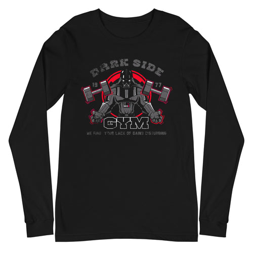 Darth Vader Dark Side Gym en playera manga larga de gym Gymbros — plano del producto