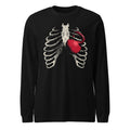 Ribcage Kettlebell en playera de manga larga de gym Gymbros — diseño al frente