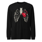Ribcage Kettlebell en playera de manga larga de gym Gymbros — diseño al frente