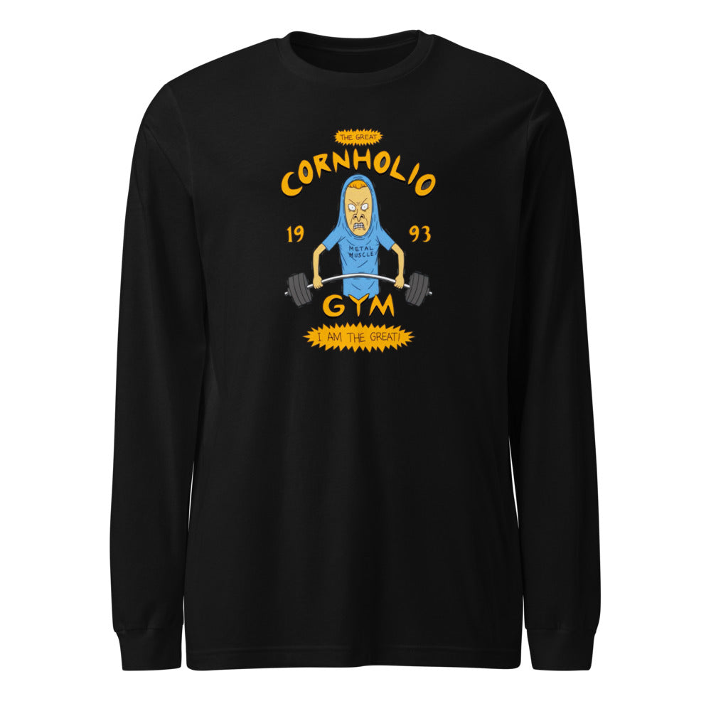 I Am Gym Legend en playera de manga larga de gym Gymbros — diseño al frente