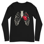 Ribcage Kettlebell en playera de manga larga de gym Gymbros — vista plana del diseño