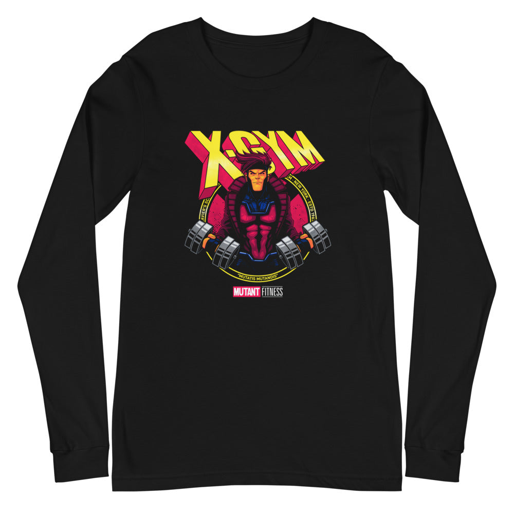 Card Trick Squad en playera de manga larga de gym Gymbros — vista plana del diseño
