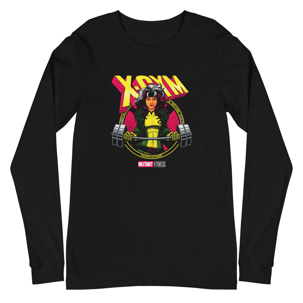 Rebel Squad en playera de manga larga de gym Gymbros — vista plana del diseño