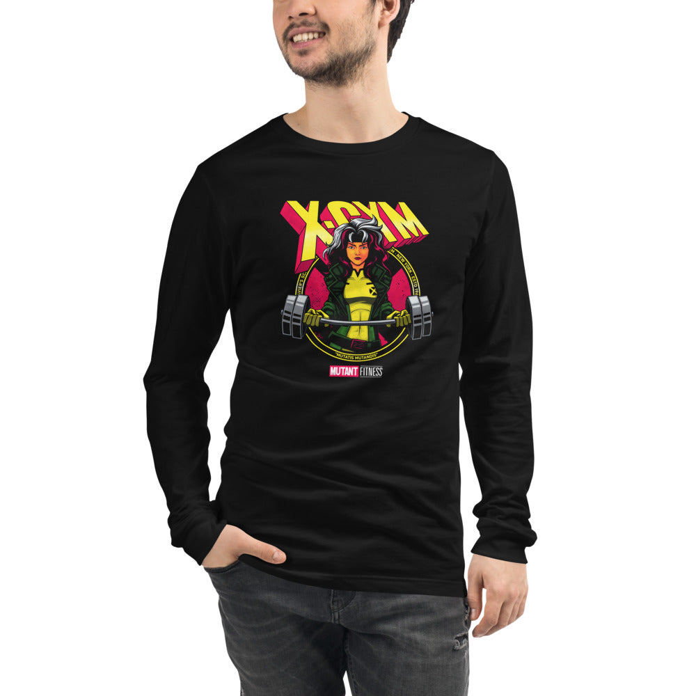 Rebel Squad en playera de manga larga de gym Gymbros — modelo masculino usándola