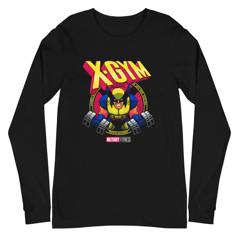 Claws Out Squad en playera de manga larga de gym Gymbros — vista plana del diseño